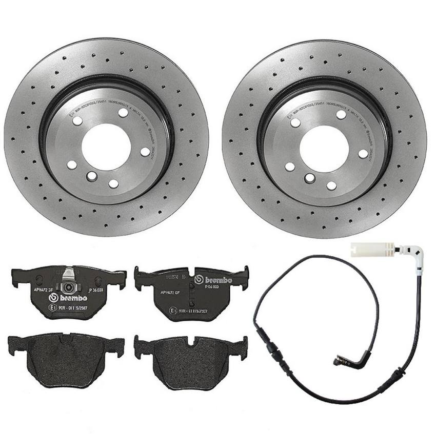 BMW Brembo Brake Kit - Pads and Rotors Rear (320mm) (Xtra) (Low-Met) 34356789493 - Brembo 1564099KIT